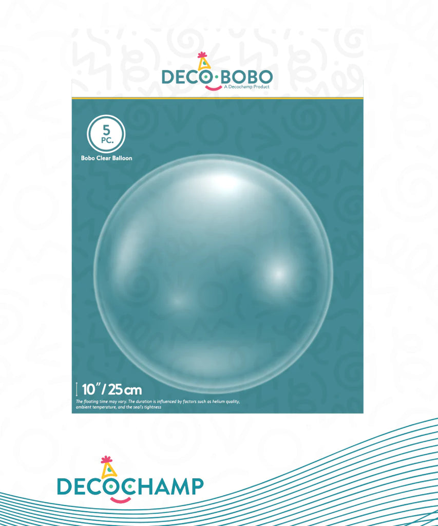 10" Decochamp Deco Bobo Balloon (Bubble) - 5 Pack 735942321875