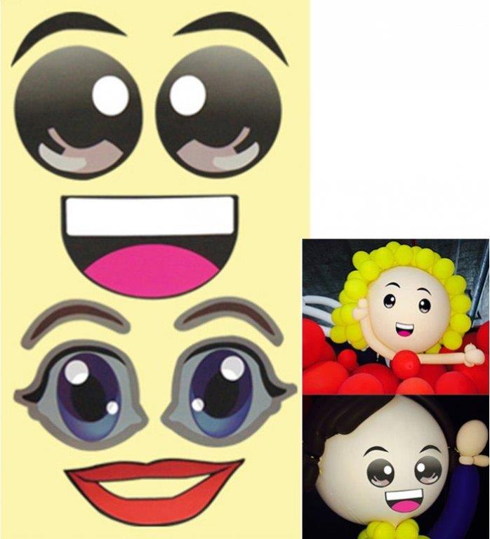 Face Sticker 2 Designs For 16"+ BalloonsManufacturer By MylarGram