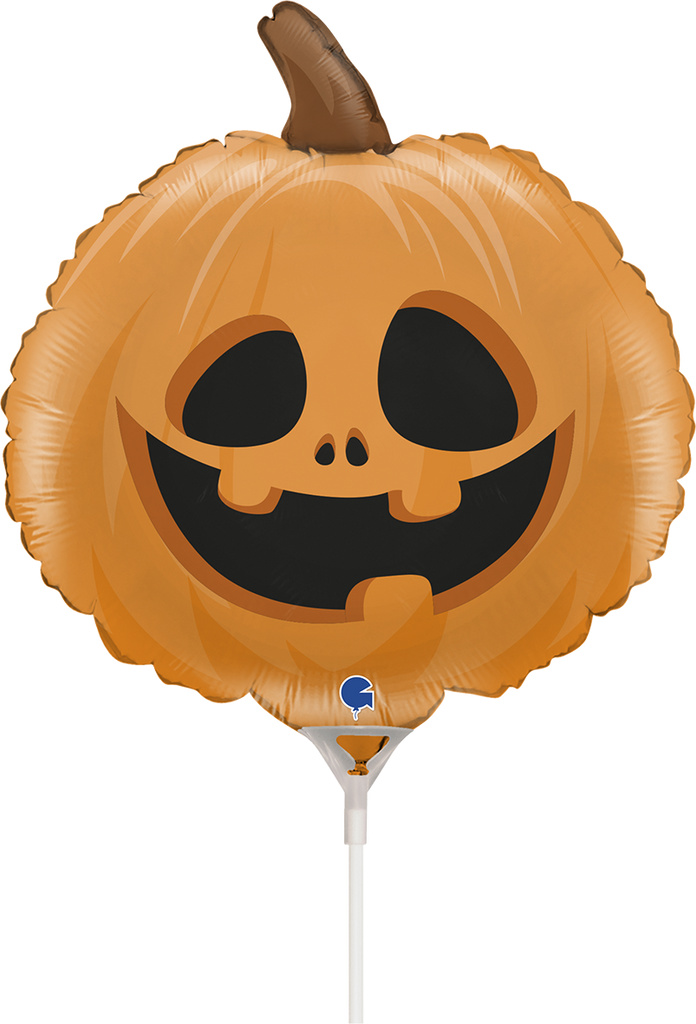 Not Inflated 13" Airfill Only Pumpkin Mini Foil Balloon Manufactured By Grabo Balloons in Italy