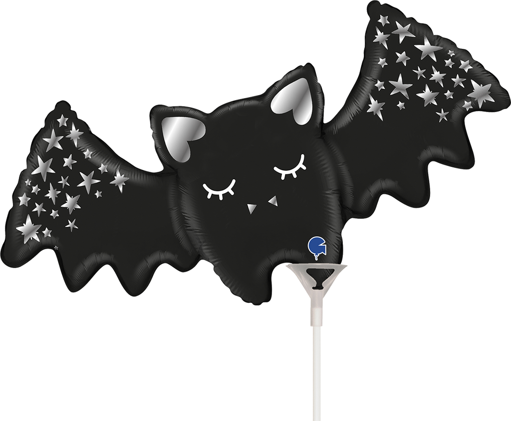 Not Inflated 19" Airfill Only Sparkling Bat mini Foil Balloon Made By Grabo Balloons in Italy