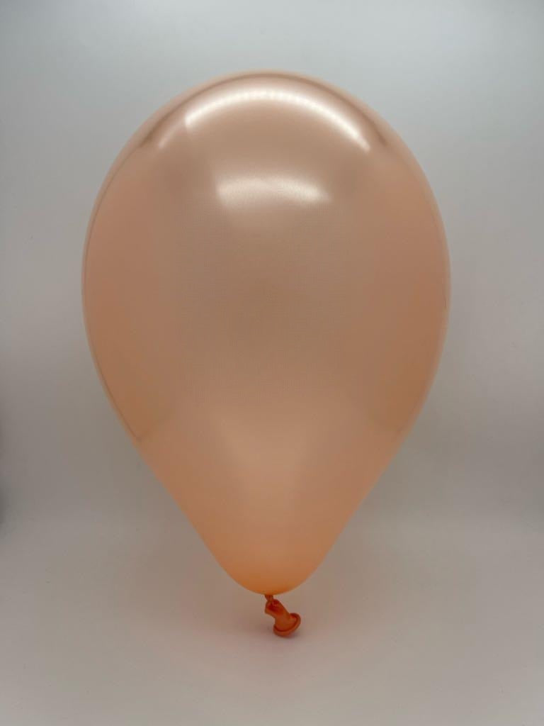 Inflated 12 inch gemar latex balloons bag of 50 metallic metallic peach g116106