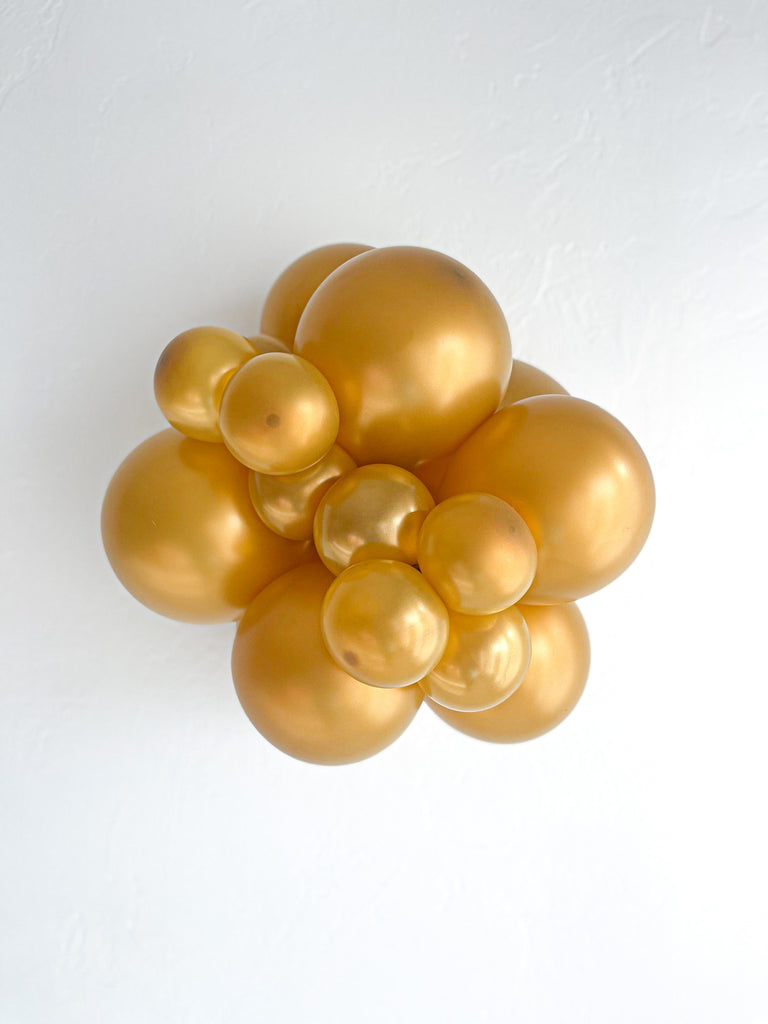 24" Gold Latex Balloons 5 Count Brand Tuftex Manufacturer Inflated Image