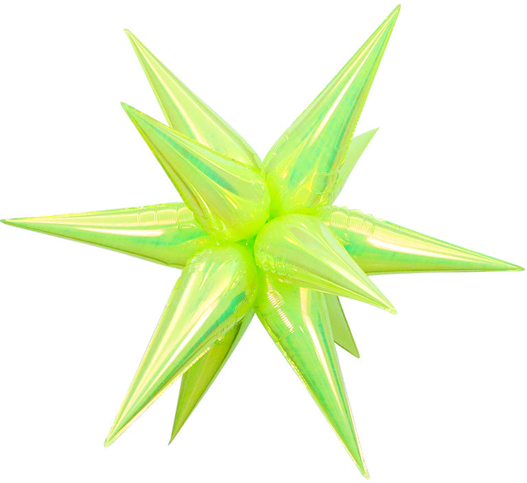 26 Inches Airfill Decor Only Pearl Lustrous Iridescent Green Starburst 12 Piece Kit Balloons 