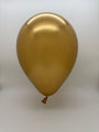 An 18" Balloonia Latex Balloons Professional Line Brilliant Gold balloon floats against a plain white background. Brand: Balloonia. Each bag contains 10 balloons.