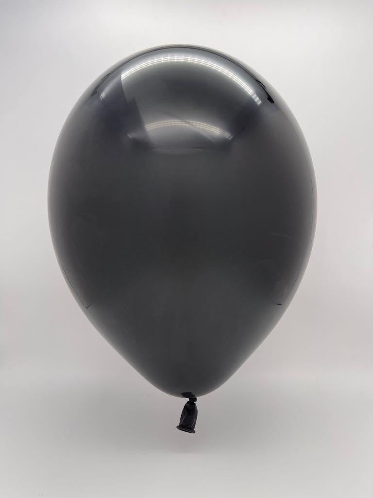 Inflated Balloon Image 12" CTI PartyLoon Brand Latex Balloons (100 Per Bag) Standard Black
