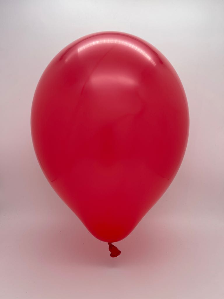 Inflated Balloon Image 12" CTI PartyLoon Brand Latex Balloons (100 Per Bag) Standard Red