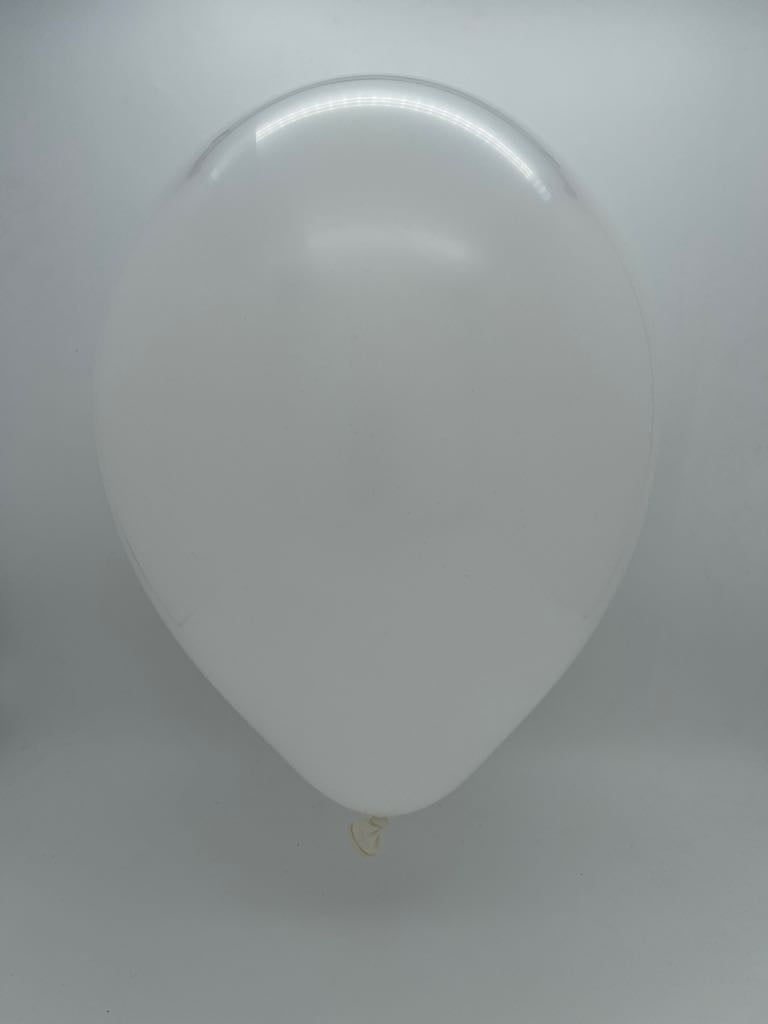 Inflated Balloon Image 12" CTI PartyLoon Brand Latex Balloons (100 Per Bag) Standard White