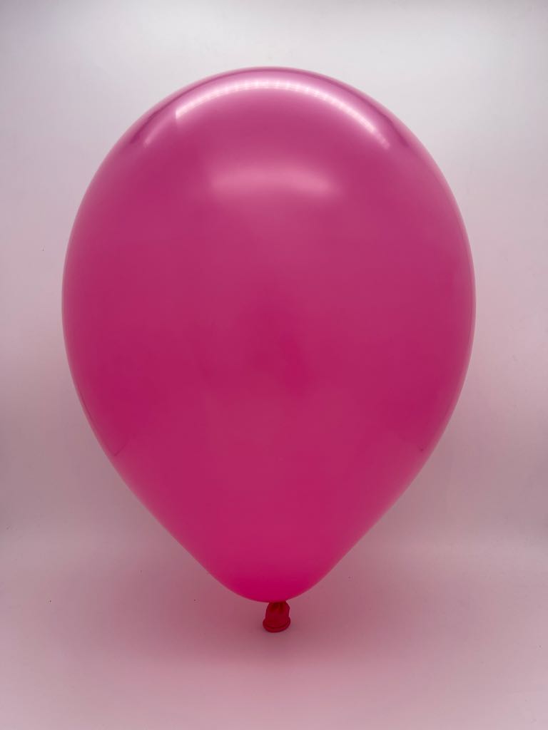 Inflated Balloon Image 7" Deco Fuchsia Decomex Heart Shaped Latex Balloons (100 Per Bag)