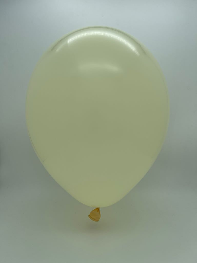 Inflated Balloon Image 9" Deco Ivory Decomex Latex Balloons (100 Per Bag)