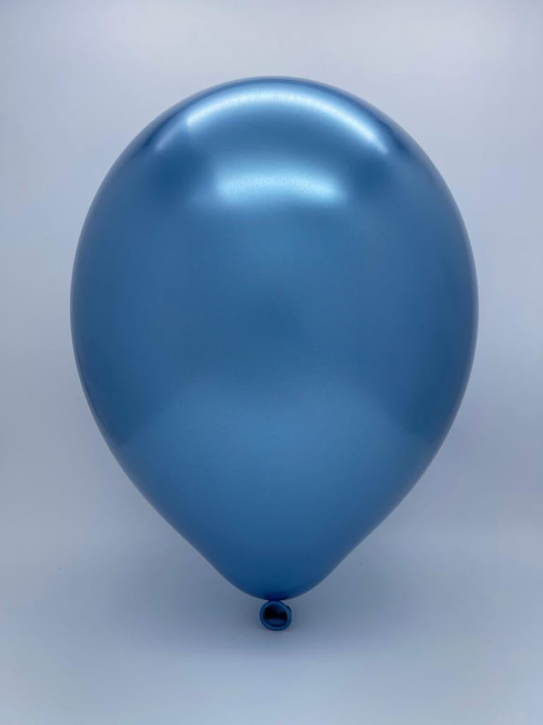 Inflated Balloon Image 12" Decomex Luster Latex Balloons (50 Per Bag) Blue