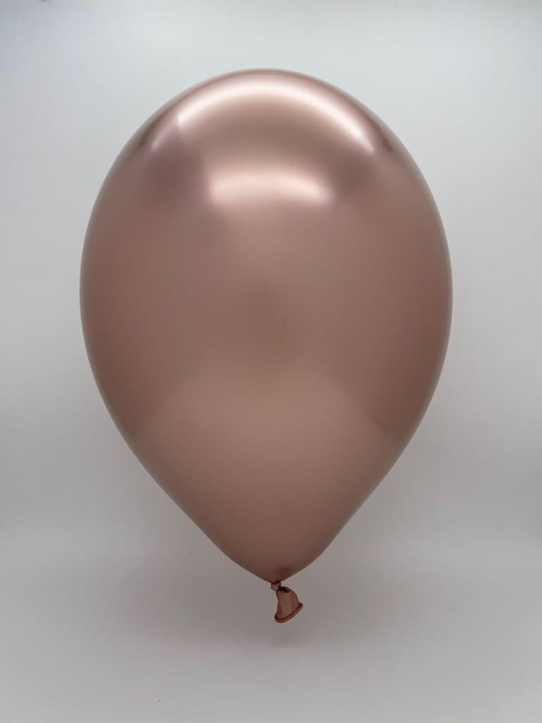 Inflated Balloon Image 12" Ellie's Brand Latex Balloons Glazed Rose Gold (50 Per Bag)