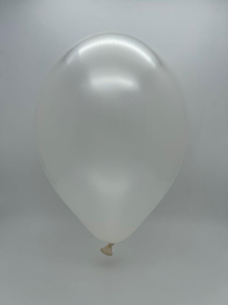 Inflated Balloon Image 11" Ellie's Brand Latex Balloons Pearl White (100 Per Bag)