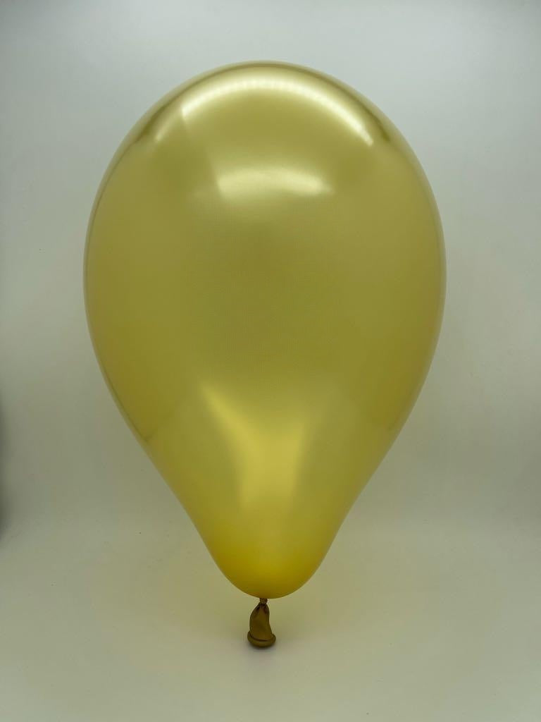 Inflated Balloon Image 12" Gemar Latex Balloons (Bag of 50) Metallic Dorato
