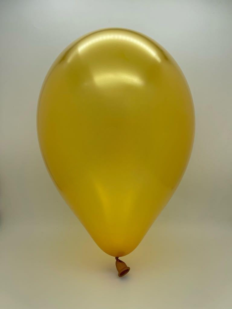 Inflated Balloon Image 160G Gemar Latex Balloons (Bag of 50) Metallic Modelling/Twisting Gold