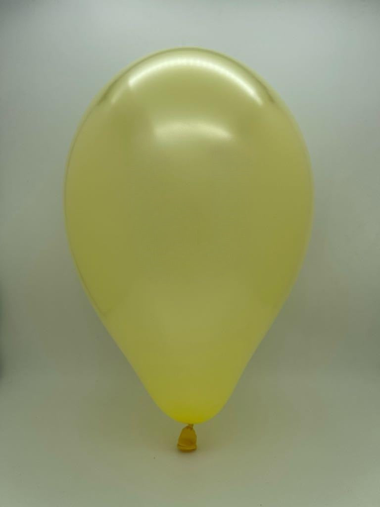 Inflated Balloon Image 5" Gemar Latex Balloons (Bag of 100) Metallic Metallic Baby Yellow