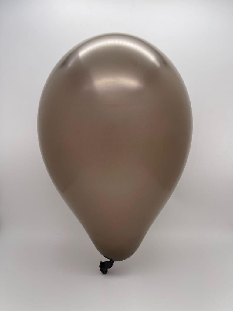 Inflated Balloon Image 12" Gemar Latex Balloons (Bag of 50) Metallic Metallic Brown