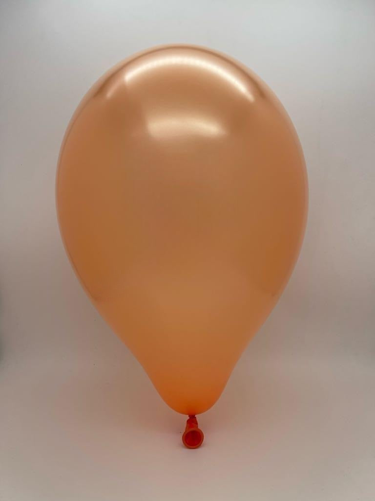 Inflated Balloon Image 19" Gemar Latex Balloons (Bag of 25) Metallic Metallic Orange