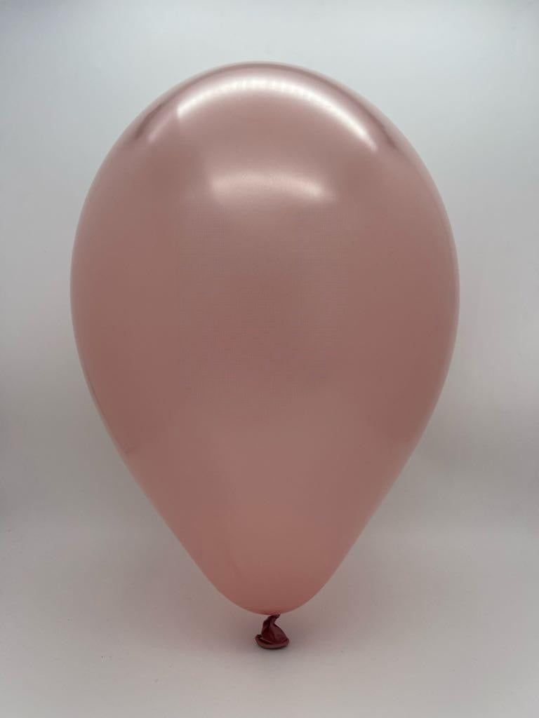 Inflated Balloon Image 260G Gemar Latex Balloons (Bag of 50) Metallic Modelling/Twisting Rose Gold