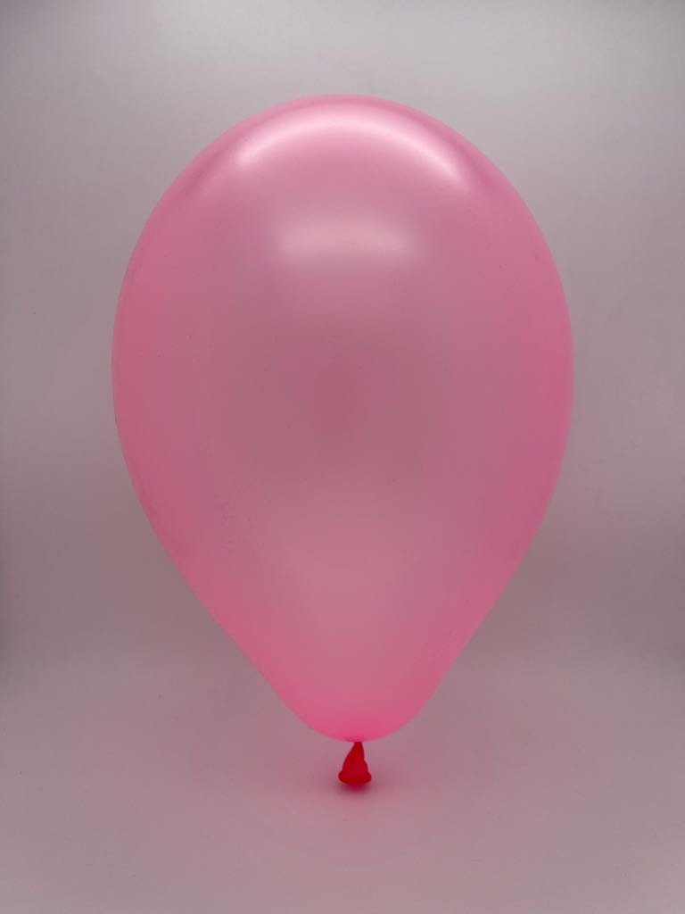 Inflated Balloon Image 12" Gemar Latex Balloons (Bag of 50) Neon Balloons Neon Pink