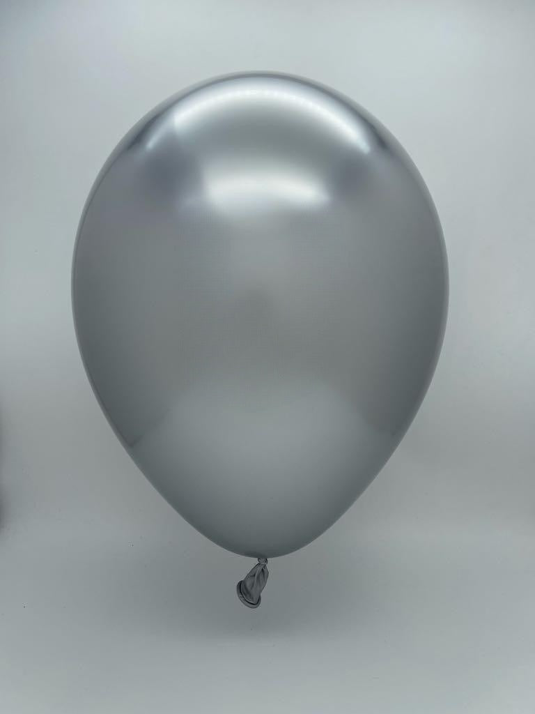 Inflated Balloon Image 19" Gemar Latex Balloons Pack Of 25 Shiny Silver
