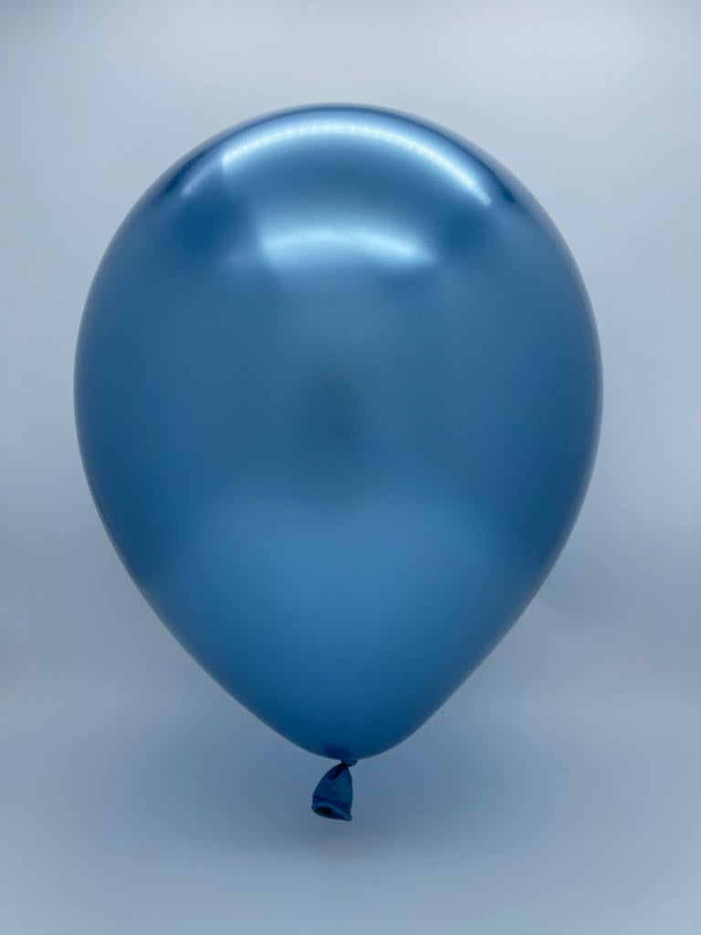 Inflated Balloon Image 12" Kalisan Latex Balloons Mirror Blue (50 Per Bag)