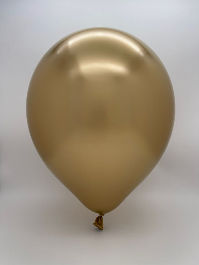 Inflated Balloon Image 5" Kalisan Latex Balloons Mirror Gold (50 Per Bag)