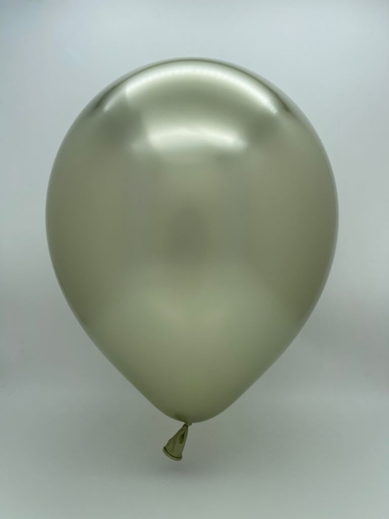 Inflated Balloon Image 5" Kalisan Latex Balloons Mirror Green Gold (50 Per Bag)