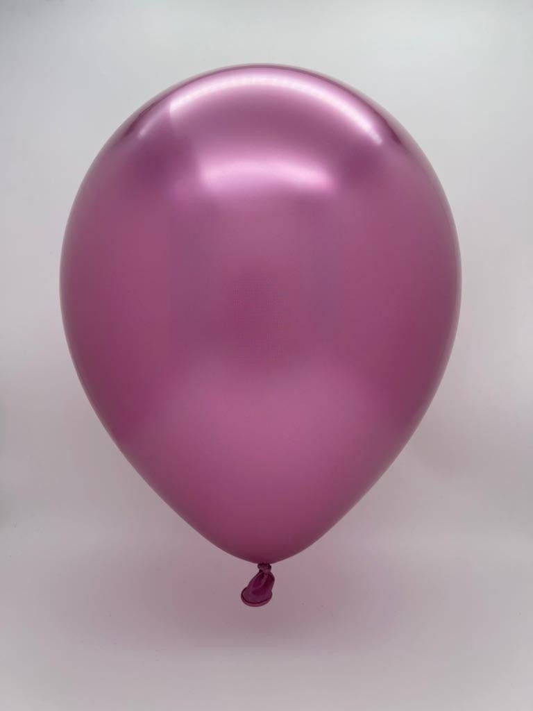 Inflated Balloon Image 12" Kalisan Latex Heart Balloons Mirror Pink (50 Per Bag)