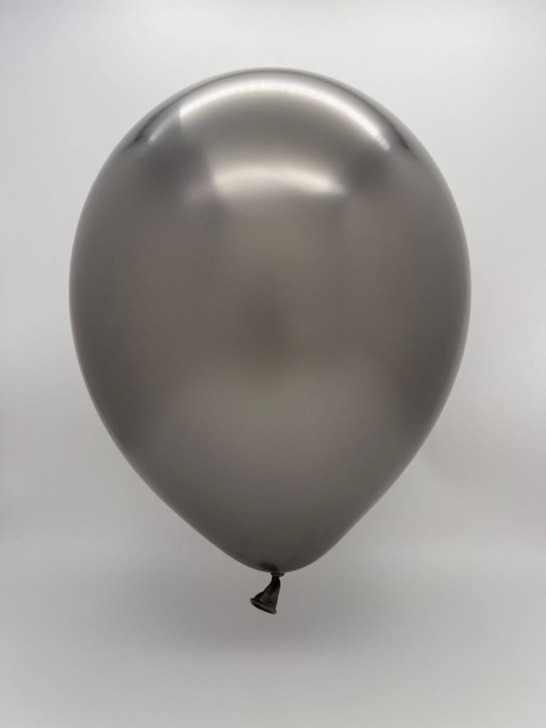 Inflated Balloon Image 160K Kalisan Nozzle Up Twisting Latex Balloons Mirror Space Grey (50 Per Bag)