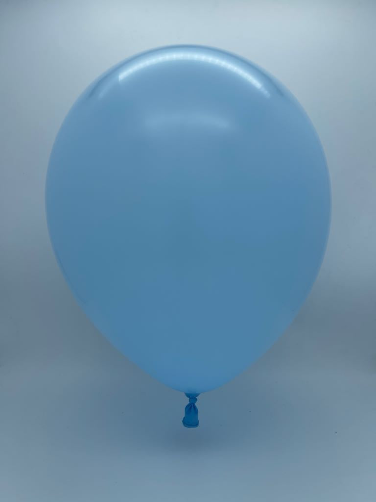 Inflated Balloon Image 260K Kalisan Nozzle Up Twisting Latex Balloons Pastel Matte Macaroon Blue (50 Per Bag)