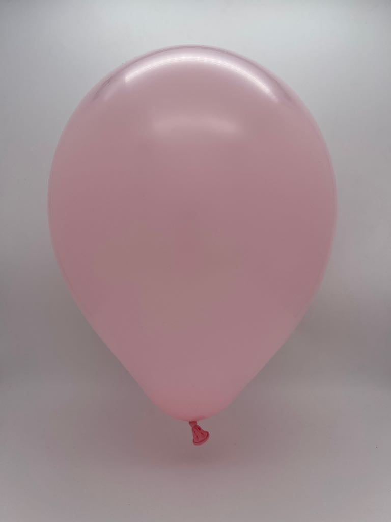 Inflated Balloon Image 12" Kalisan Latex Balloons Pastel Matte Macaroon Pink (500 Per Bag)