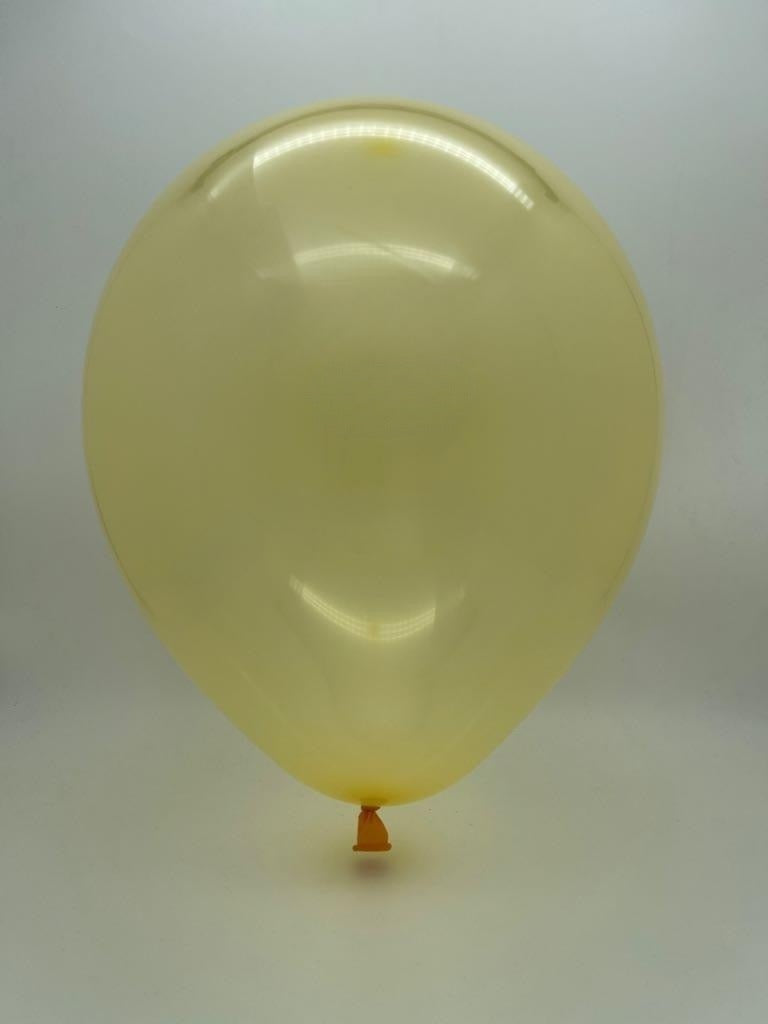 Inflated Balloon Image 12" Kalisan Latex Balloons Pure Crystal Pastel Yellow (50 Per Bag)