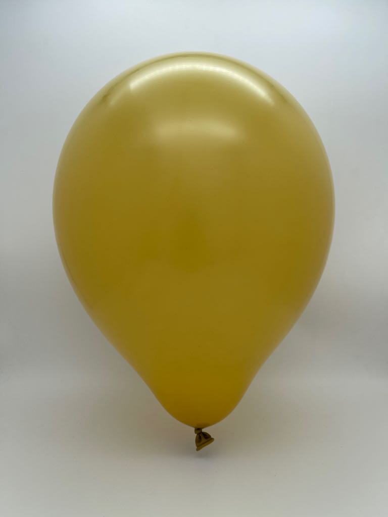 Inflated Balloon Image 24" Kalisan Latex Balloons Retro Mustard (5 Per Bag)