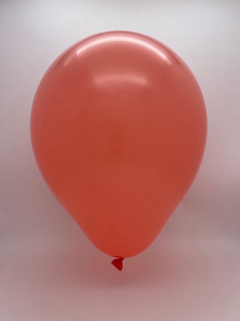 Inflated Balloon Image 12" Kalisan Latex Balloons Standard Coral (50 Per Bag)