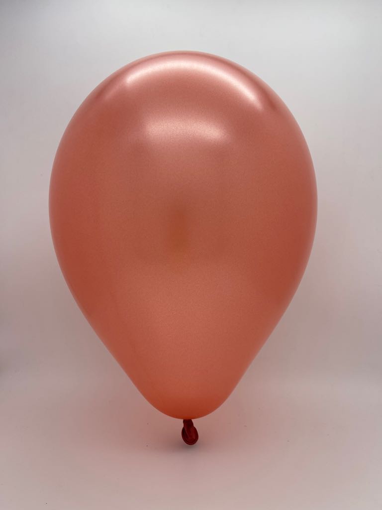 Inflated Balloon Image 11" Metallic Copper Decomex Heart Shaped Latex Balloons (100 Per Bag)