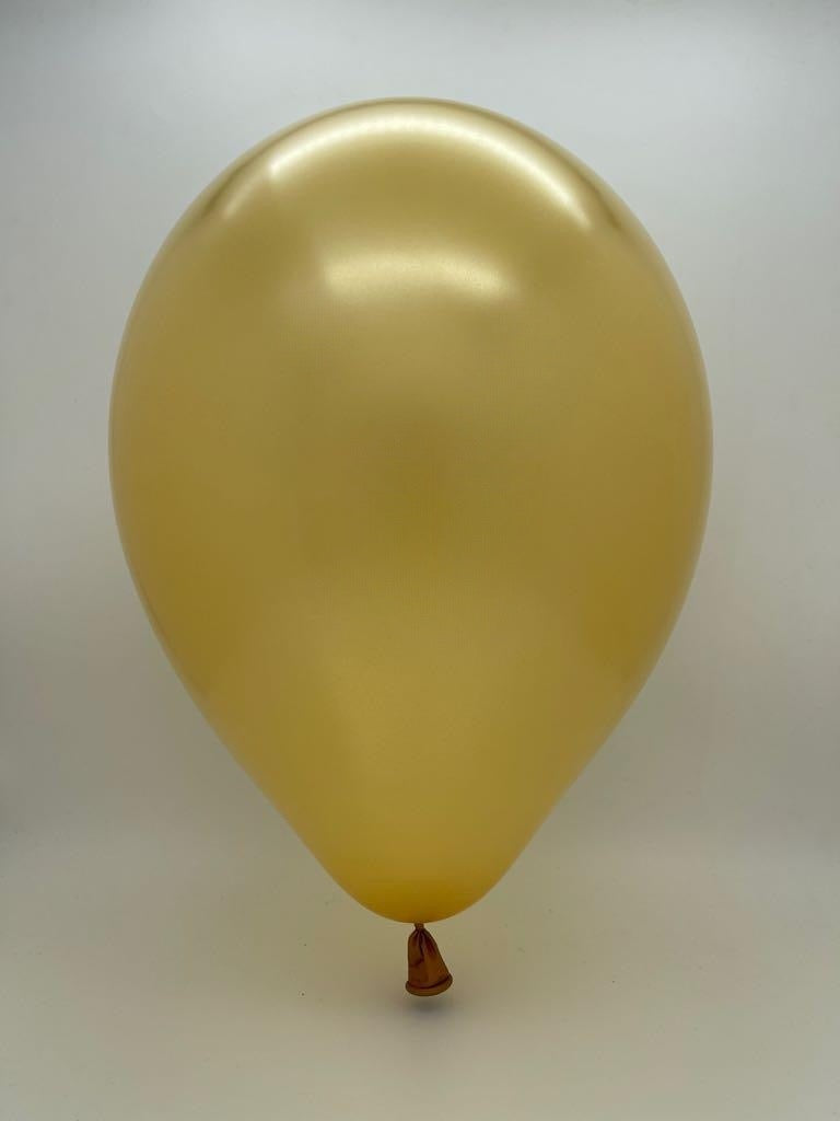 Inflated Balloon Image 6" Metallic Gold Decomex Linking Latex Balloons (100 Per Bag)