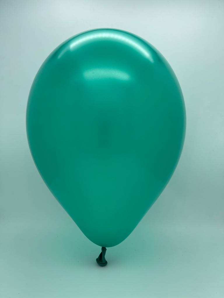 Inflated Balloon Image 12" Metallic Green Decomex Latex Balloons (100 Per Bag)