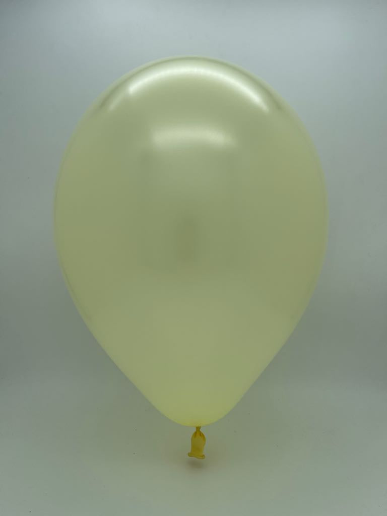 Inflated Balloon Image 5" Metallic Ivory Decomex Latex Balloons (100 Per Bag)