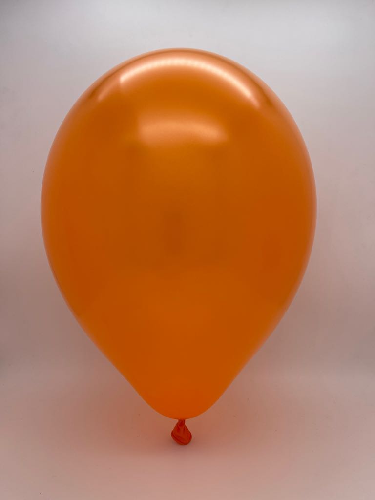 Inflated Balloon Image 5" Metallic Orange Decomex Latex Balloons (100 Per Bag)