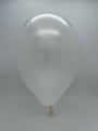 Inflated Balloon Image 9" Metallic Pearl White Decomex Latex Balloons (100 Per Bag)