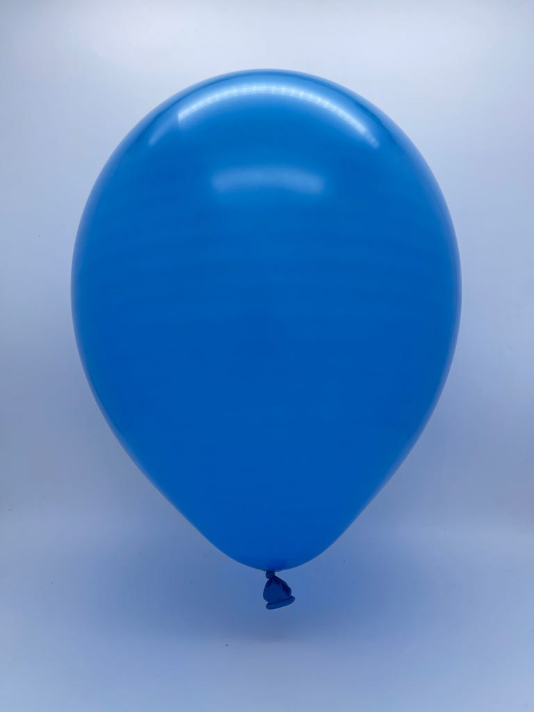 Inflated Balloon Image 11" Standard Blue Decomex Heart Shaped Latex Balloons (100 Per Bag)
