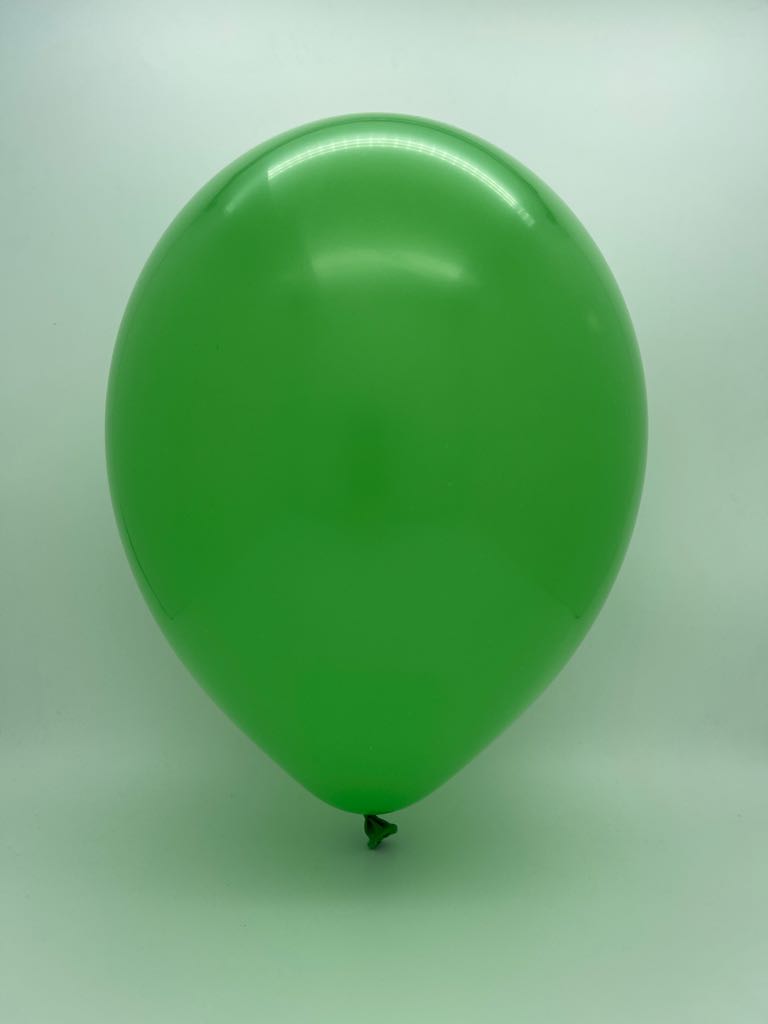 Inflated Balloon Image 17" Standard Green Tuftex Latex Balloons (50 Per Bag)