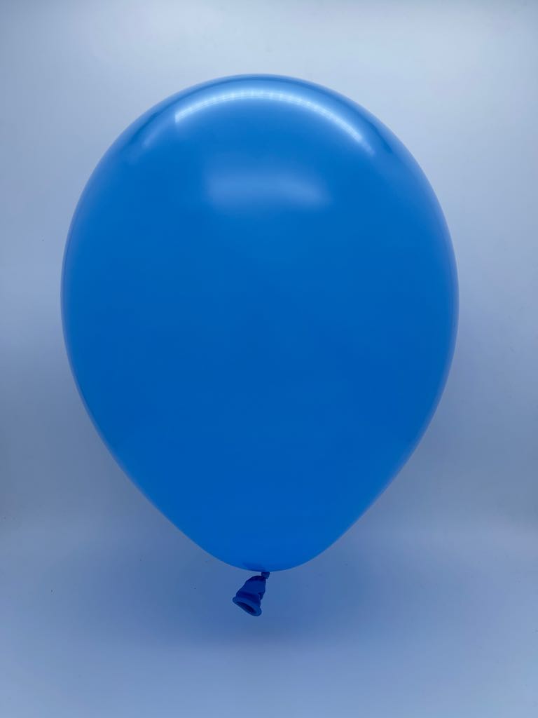 Inflated Balloon Image 9" Standard Medium Blue Decomex Latex Balloons (100 Per Bag)