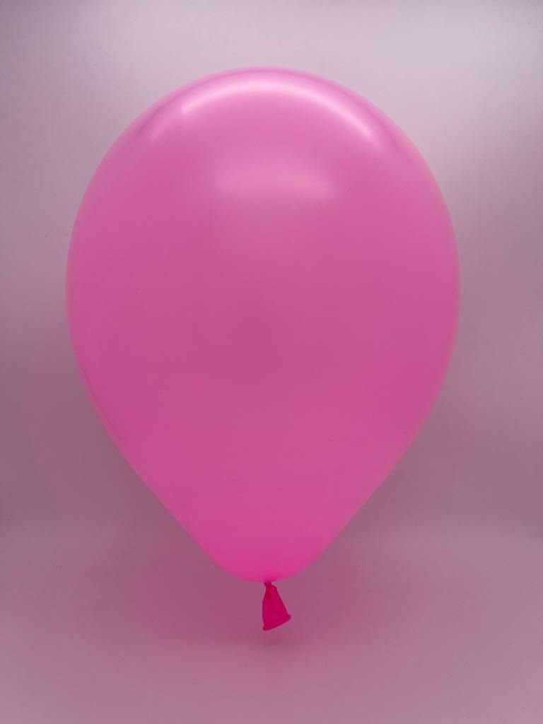 Inflated Balloon Image 11" Standard Pink Decomex Heart Shaped Latex Balloons (100 Per Bag)