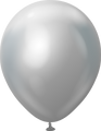 12" Kalisan Latex Balloons Mirror Silver (250 Per Bag)