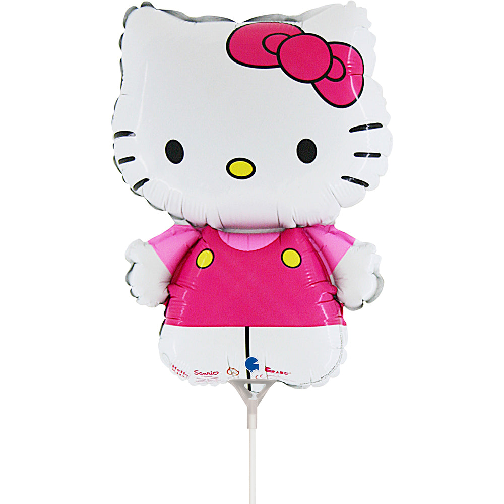 Uninflated 14 Inches Airfill Only Hello Kitty Fuchsia mini Foil Balloon Manufacturered By Grabo