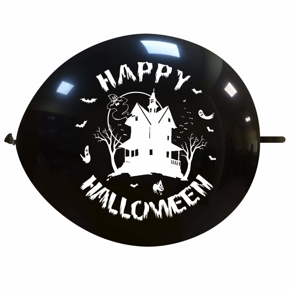 Uninflated 13 Inches Linking Halloween Haunted House 1 sided (25 Per Bag) Cattex Brand Latex Balloons Manufacturered By Cattex