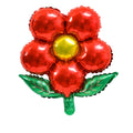Not Inflated 18" Airfill Only Flower Foil With Leave Balloon Red Made By Colour Wheel