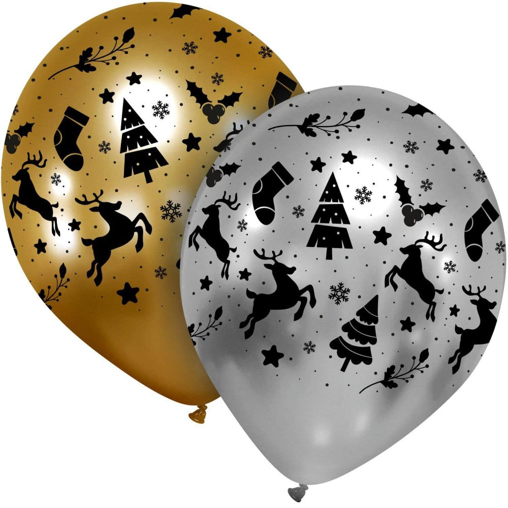 Uninflated 13 Inches Holiday Snow Globe Titanium All Around (25 Per Bag) Cattex Brand Latex Balloons Manufacturered By Cattex