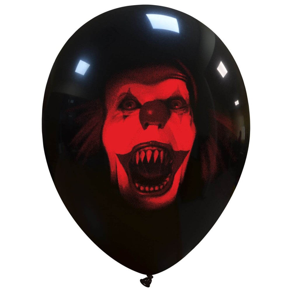 Uninflated 12 Inches Horror Portraits Clown 2 Sided (25 Per Bag) Cattex Brand Latex Balloons Manufacturered By Cattex
